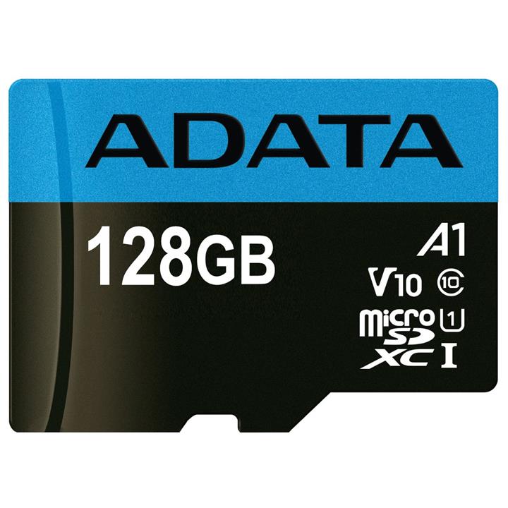 کارت حافظه microSDXC ای دیتا مدل Premier V10 A1 کلاس 10 استاندارد UHS-I سرعت 100MBps ظرفیت 128 گیگابایت ADATA Premier V10 A1 UHS-I Class 10 100MBps microSDXC 128GB